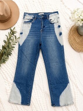 Risen Jeans Bleach Dye Paint Splatter Straight Leg Jeans | Boutique Style